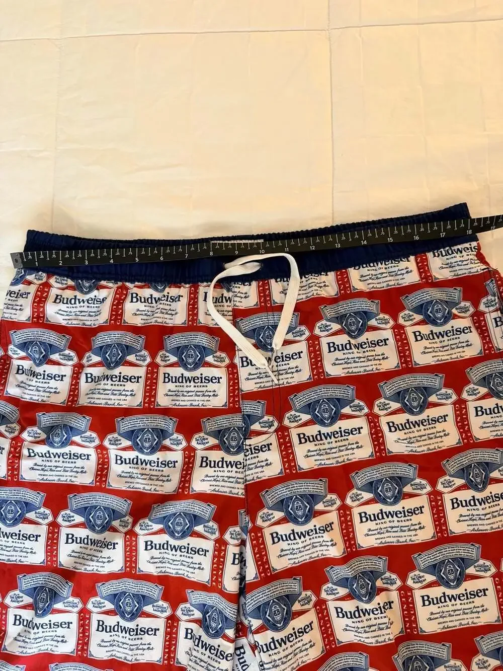 Tipsy Elves Budweiser Swim Trunks Men’s XL Retro Beer Print Shorts